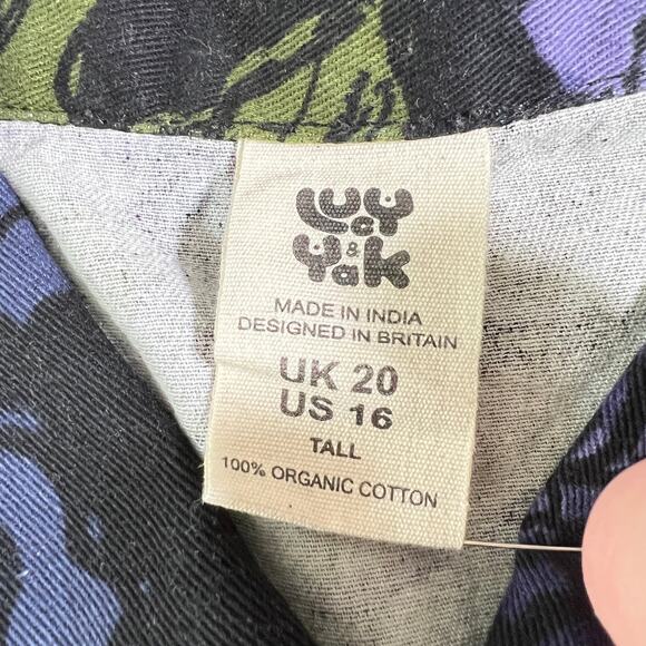 Lucy and Yak Womens Ragan Cotton Jumpsuit Maria Print Size 16 Tall Funky Cottage - Picture 8 of 9